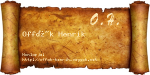 Offák Henrik névjegykártya